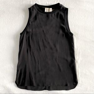 Alice + Olivia black silk tank top